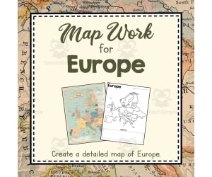 Map Work for Europe | Continent of Europe Unit Study | Geography Bundle