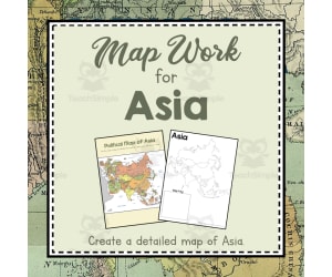 Map Work of Asia | Continent of Asia Unit Study | Geography Bundle
