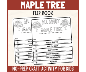 Maple Tree Flipbook Craft Botany Science Study Writing Prompt Activity