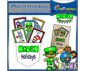 March Holidays Interactive Foldable Booklet - EBOOK
