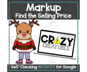 Markup - Find the Selling Price - Holiday - Christmas - Self-Checking Activity