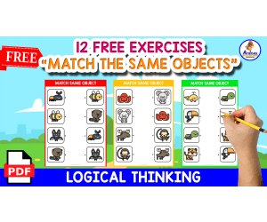 MATCH THE SAME OBJECTS | ANIMALS ICONS | FREE RESOURCE