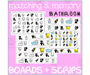 MATCHING & MEMORY BOARDS WITH STRIPS| BATHROOM