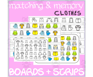 MATCHING & MEMORY BOARDS WITH STRIPS| CLOTHES