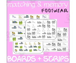 MATCHING & MEMORY BOARDS WITH STRIPS| FOOTWEAR