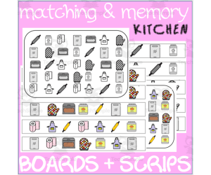 MATCHING & MEMORY BOARDS WITH STRIPS| KITCHEN