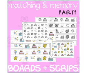 MATCHING & MEMORY BOARDS WITH STRIPS| PARTY