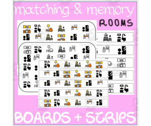 MATCHING & MEMORY BOARDS WITH STRIPS| ROOMS