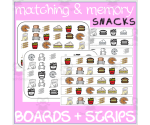 MATCHING & MEMORY BOARDS WITH STRIPS| SNACKS