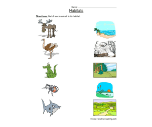 Matching Animal Habitats Worksheet