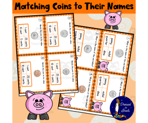 Matching Coins to Their Names Task Cards