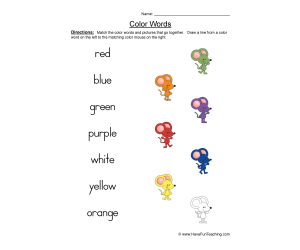 Matching Color Words Worksheet