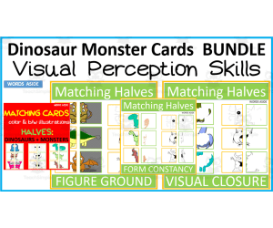 Matching Dinosaurs and Monsters Visual Perception BUNDLE