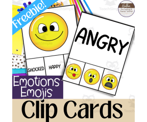 Matching Emoji's Emotion Clip Cards For Pre-K and Early Elementary