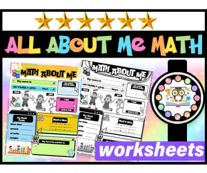 Math All About Me Worksheet | First Day of School All About Math