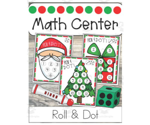 Math Center: Santa Roll and Dot