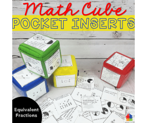 Math Cube Pocket Inserts: Equivalent Fractions
