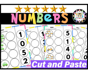 Math Cut and Past Activities | numbers to 5 | Math Worksheets