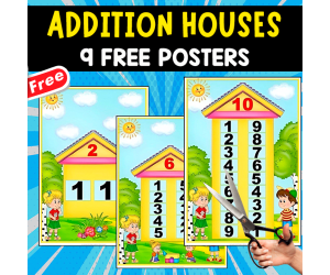MATH FACTS HOUSES | 9 FREE POSTERS FOR KIDS