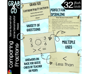 Math Flash Cards | Comparing Fractions