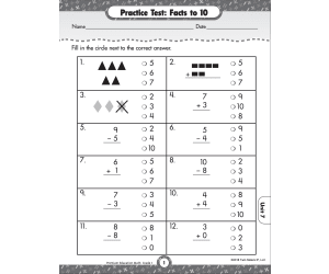 Math Grade 1: Comprehensive Skills Practice Test