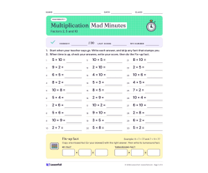 Math Multiplication Mad Minutes Activity!