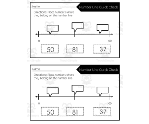 Math Quick Check: Number Lines