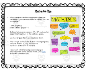 Math Talk Anchor Chart