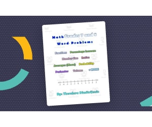 Math Word Problems Grades 7 & 8 - Includes a test! Fractions, Ratios and More!