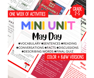 May Day Mini Unit - Includes Reading, Vocabulary, Facts
