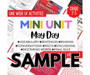 May Day Sample Mini Unit - Includes Reading, Vocabulary, Facts