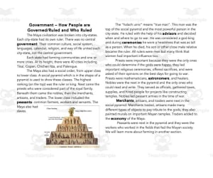 Mayan Civilization: Mini Book