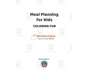 Meal Planning for Kids Health Coloring