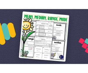 Mean, Median, Range, Mode Posters and Worksheets