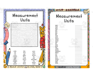 Measurement Units word search and word scramble