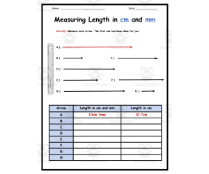 Measurements: cm and mm