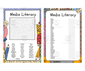 Media Literacy word search and word scramble