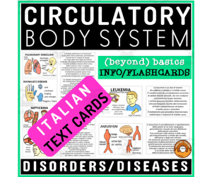 Medical Terminology Italian Flashcard Circulatory System Disorders