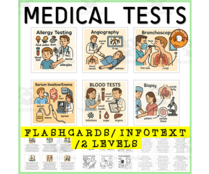 Medical Tests Exam Info Flash Cards Vocabulary Resource 2