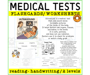 Medical Tests Exam Info Flash Cards Vocabulary Resource