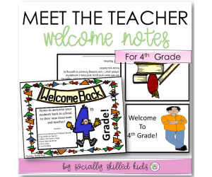 MEET THE TEACHER Welcome Notes For 4th Grade