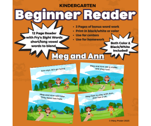 Meg and Ann Beginner Reader - Fry Sight Words