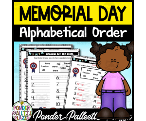 Memorial Day Alphabetical Order + Answers
