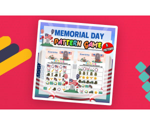 Memorial Day Finish the Pattern Worksheets Activity Puzzles for Pre an