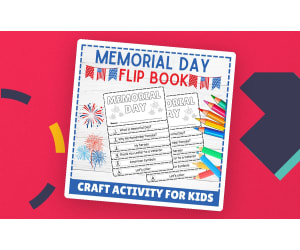 Memorial Day Flipbook Craft | Memorial day patriotic writing prompt