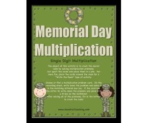 Memorial Day Multiplication Activity