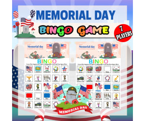 Memorial Day, Patriotic Bingo Game Fun Engaging Activitiy for K to 4th