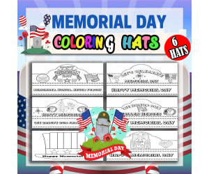 Memorial Day, Patriotic Hat Crowns Headbands Craft for Preschool - 1st