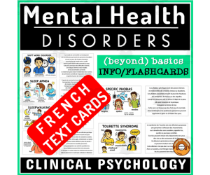 Mental Health French Terminology Flashcard Disorders Diseases