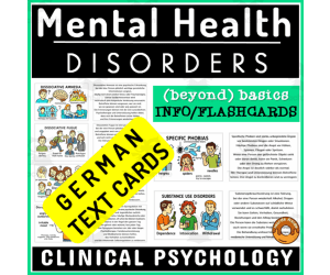 Mental Health German Terminology Flashcard Disorders Diseases